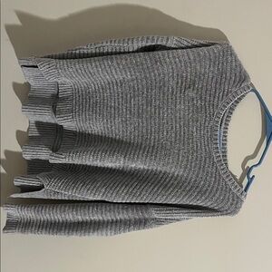 Pink Rose Women's Ribbed Gray Sweater